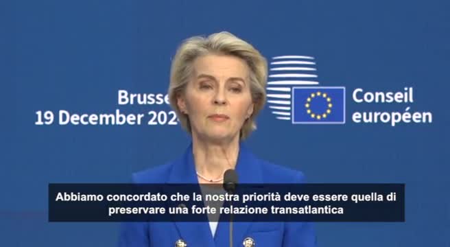 Von der Leyen: relazione con gli Usa una priorità